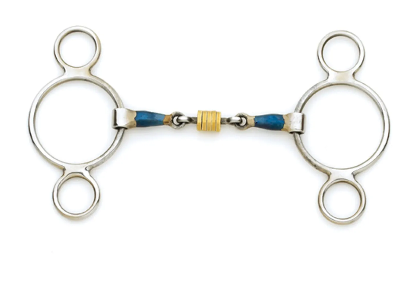 Centaur® Blue Steel Double-Jointed Disc 2-Ring Gag Bit