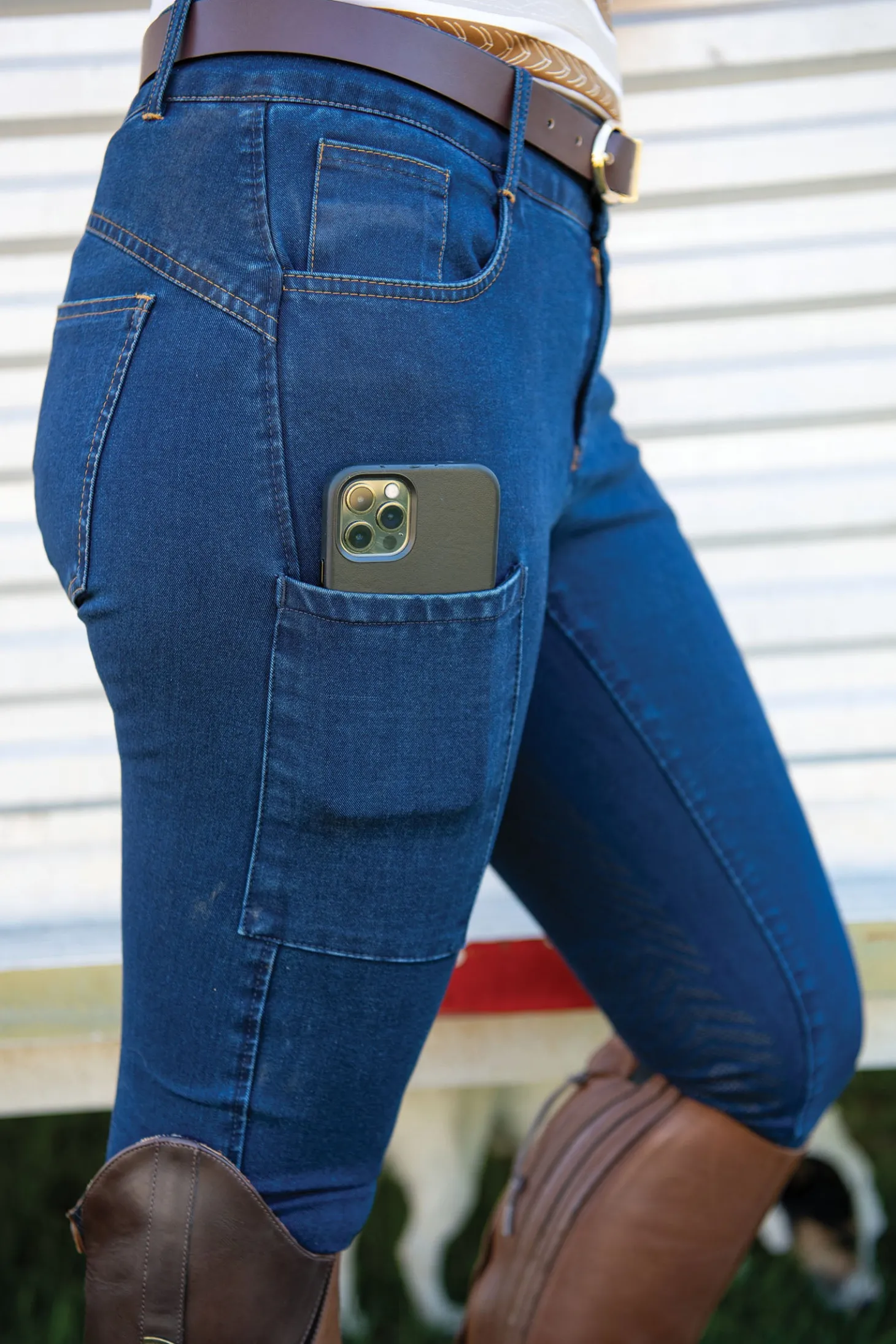 FITS® Ladies’ Denim Full-Seat Tread Cargo Breech