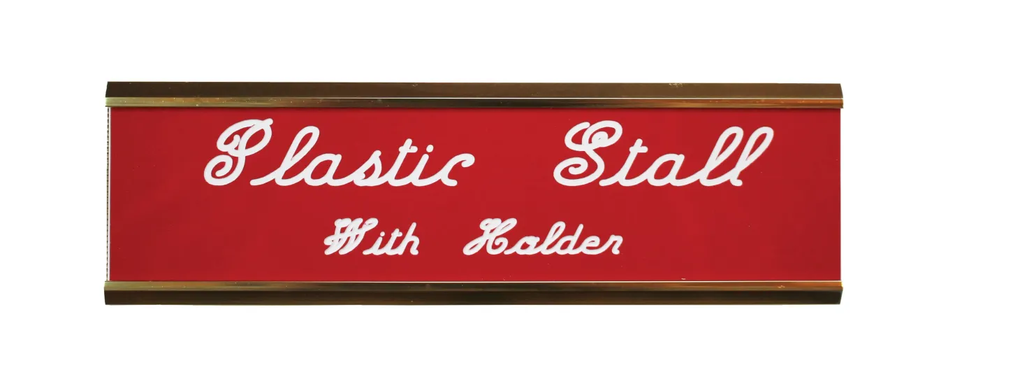 Plastic Stall Plate with Holder - 3 lines