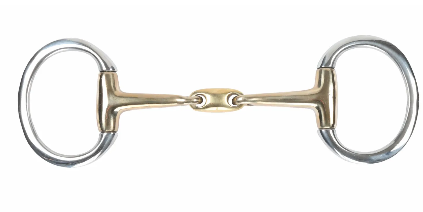 Shires Brass Alloy Flat Ring Eggbutt Bit with Lozenge