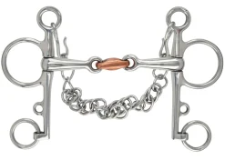 Shires Double-Jointed Pelham Bit with Copper Lozenge