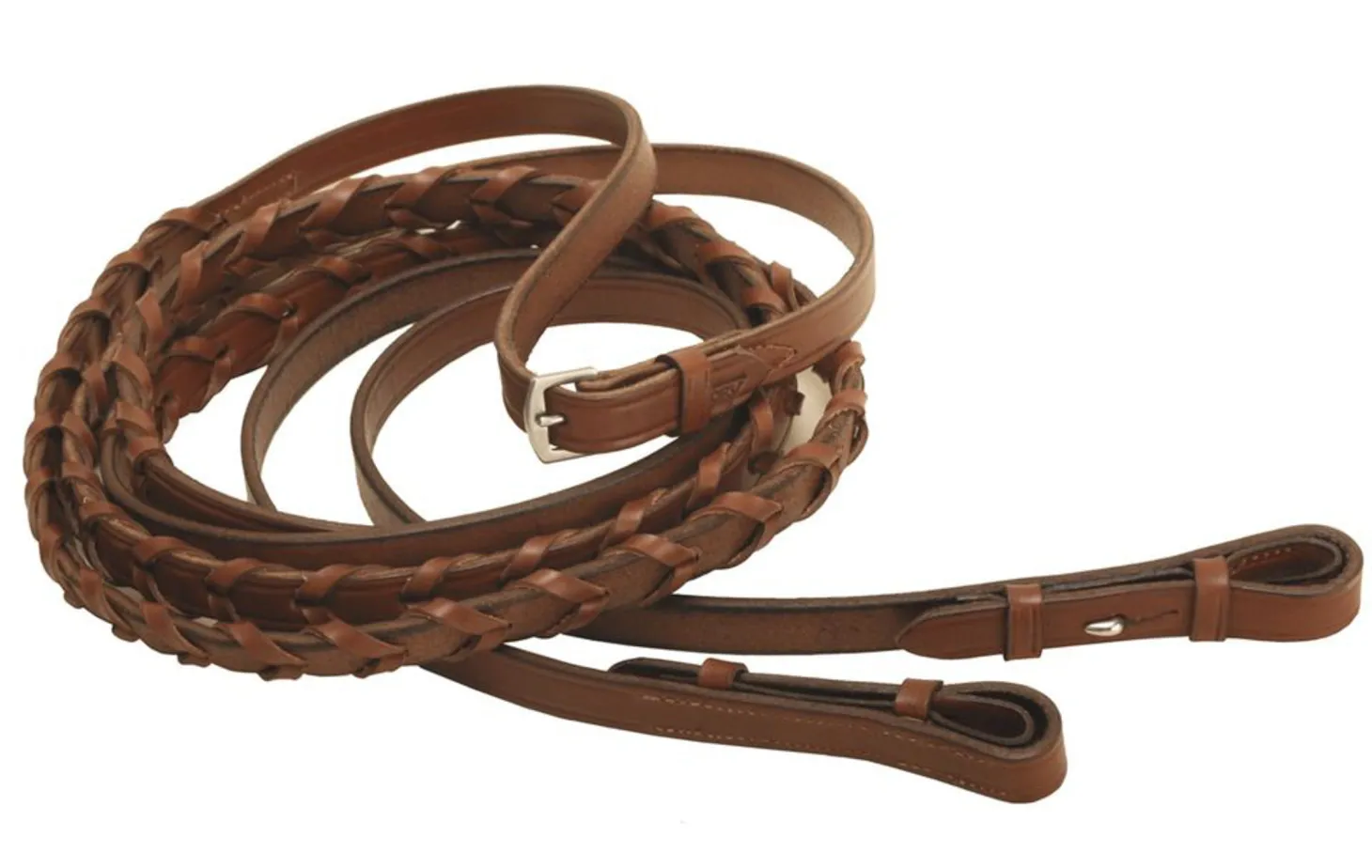 Tory Leather Company 5/8" x 72" Laced Reins with Hook Stud Ends