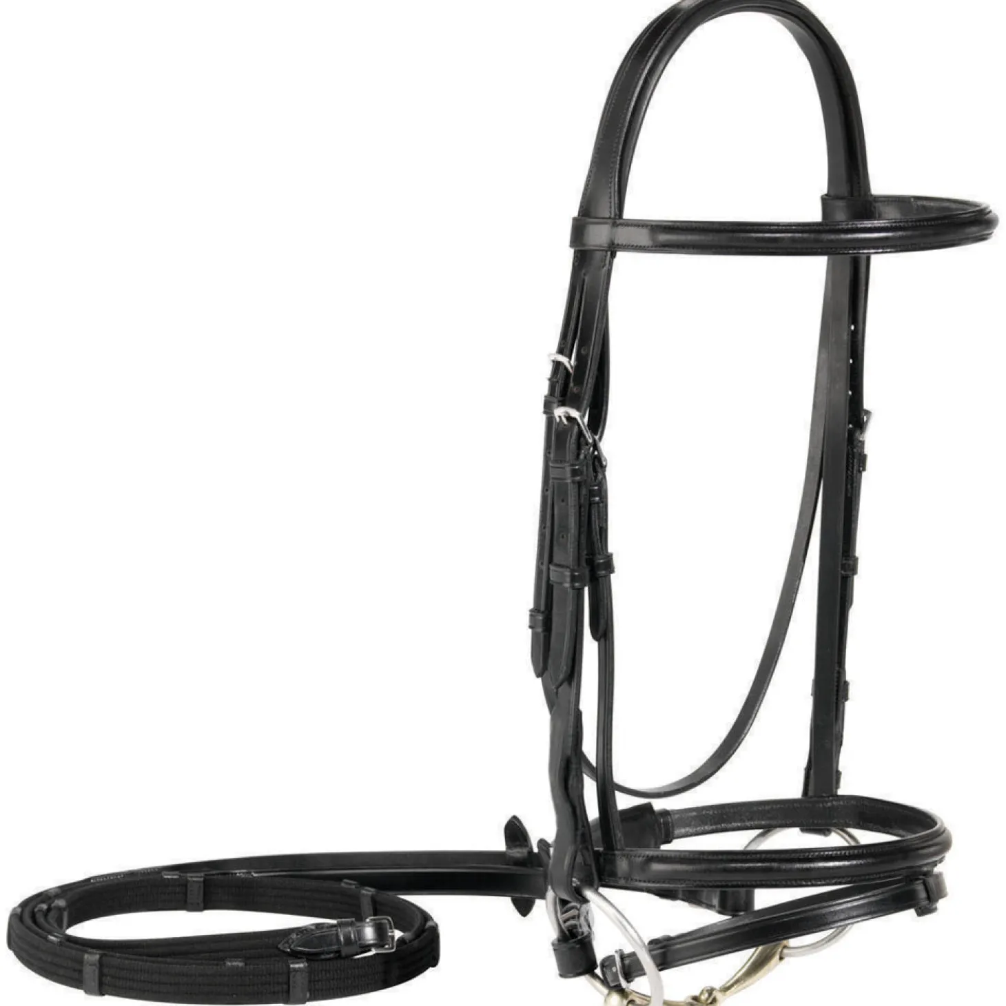 Vespucci Plain Raised Dressage Bridle with Flash