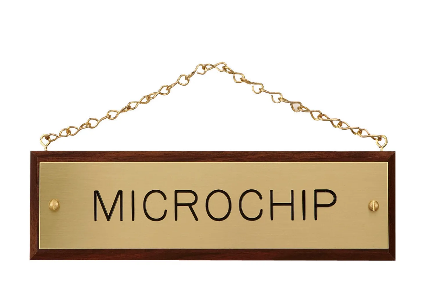 Walnut Plaque with Brass Chain